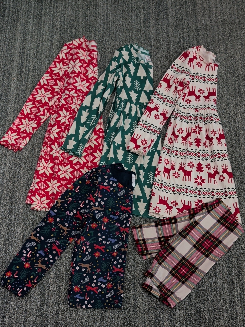 EUC Hanna Andersson Holiday Print Girls Dresses Shirt Leggings Lot